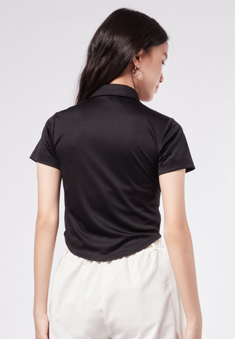 Short Sleeve Top with Round Hem