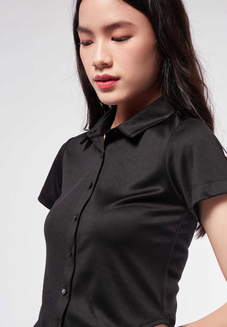 Short Sleeve Top with Round Hem