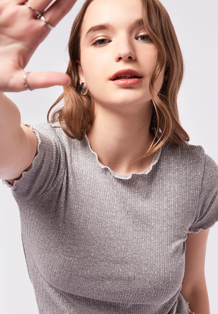 Lettuce Hem Short Sleeve Top