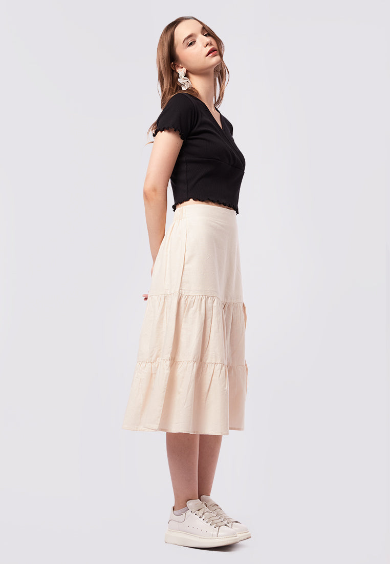 Short Sleeve Wrap Rib Top
