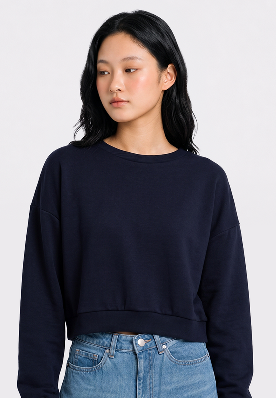 Long Sleeve Crop Sweatshirt