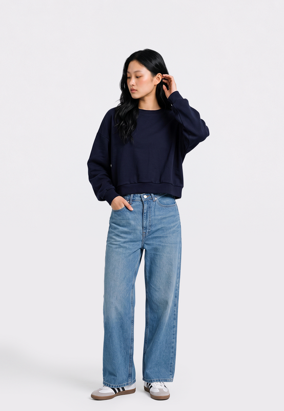 Long Sleeve Crop Sweatshirt