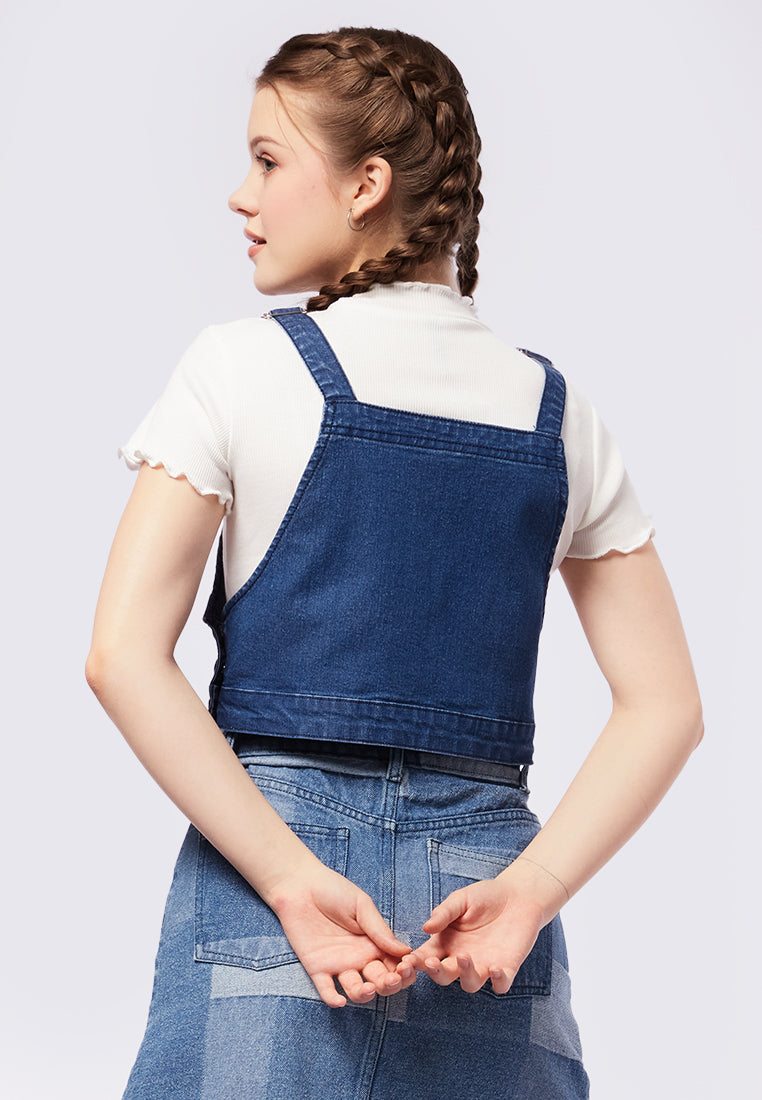Sleeveless Denim Crop Top