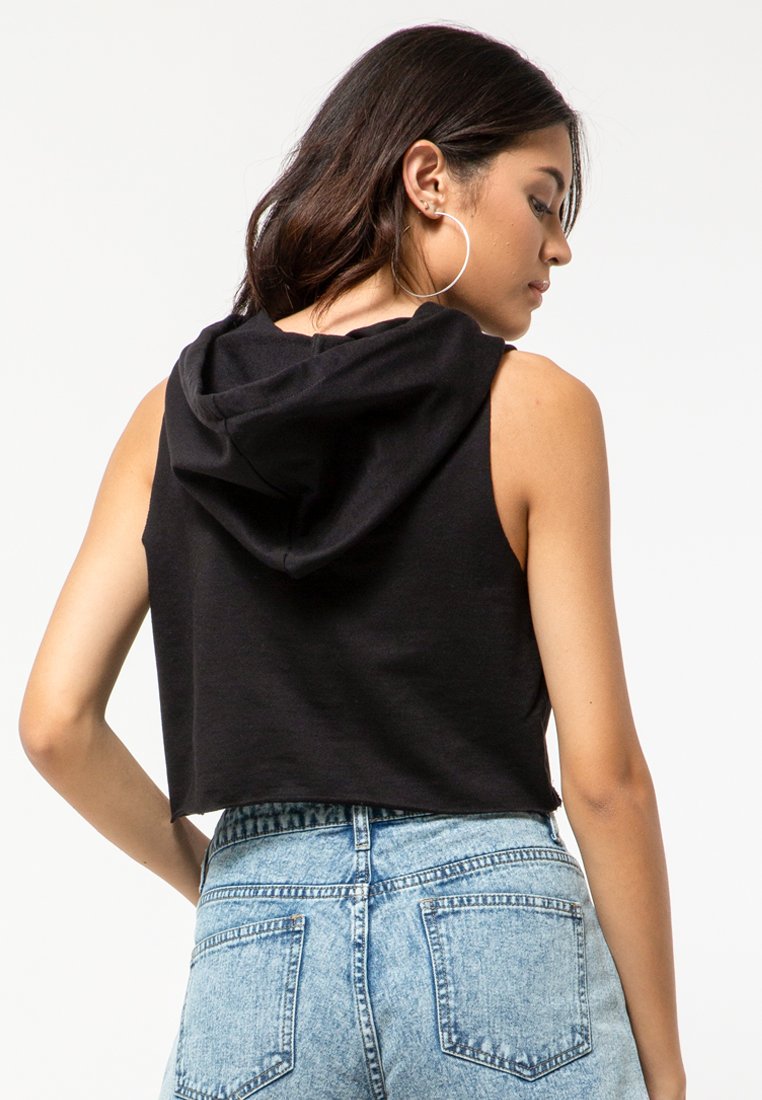 Embroidary Hoodie Crop Top