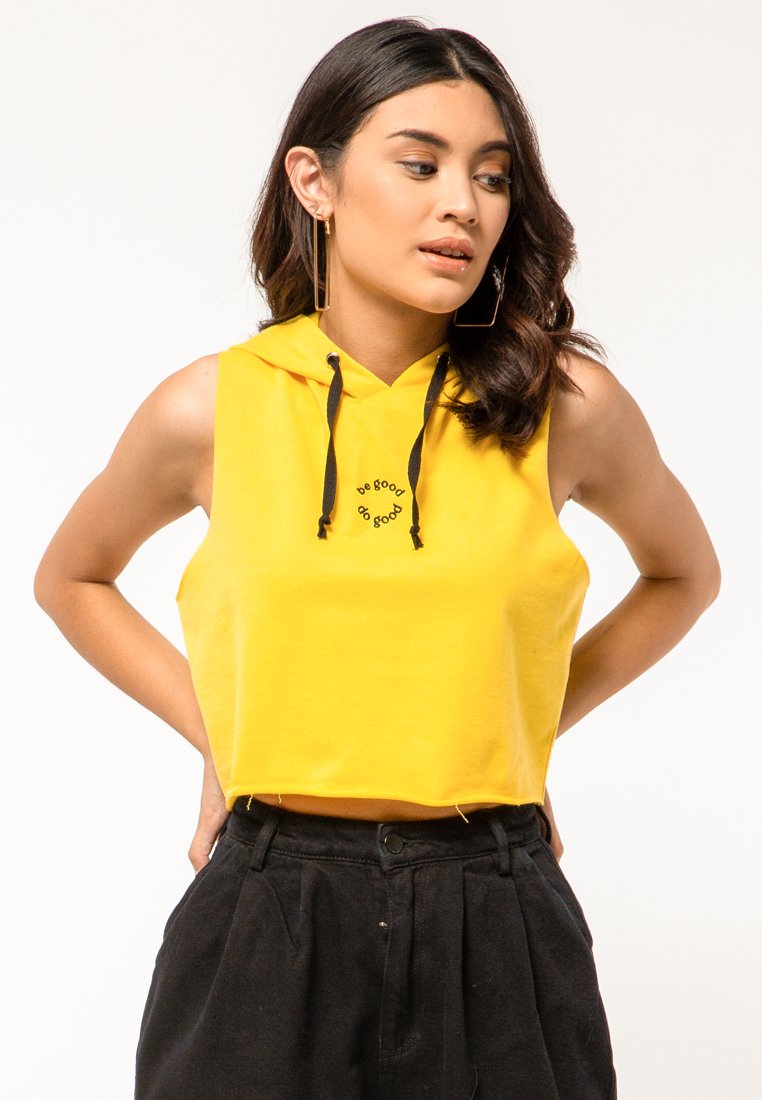 Embroidary Hoodie Crop Top