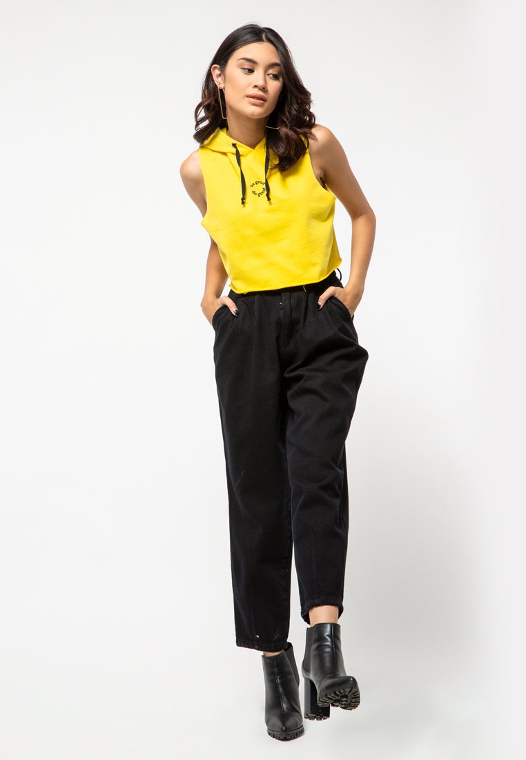 Embroidary Hoodie Crop Top