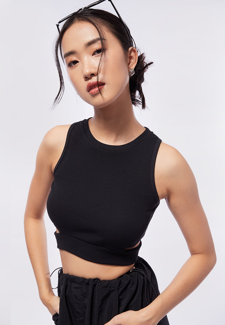 Cut Out Crop Sleeveless Top