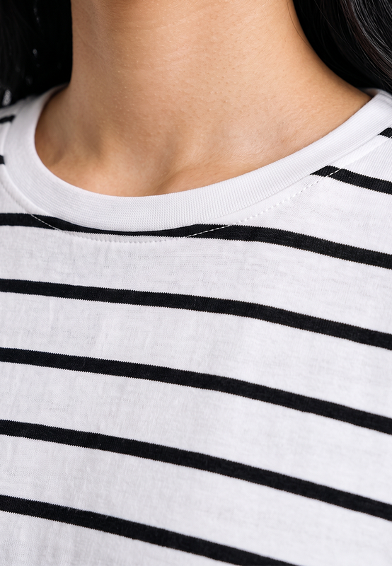 Short Sleeve Stripes Crop T-Shirt