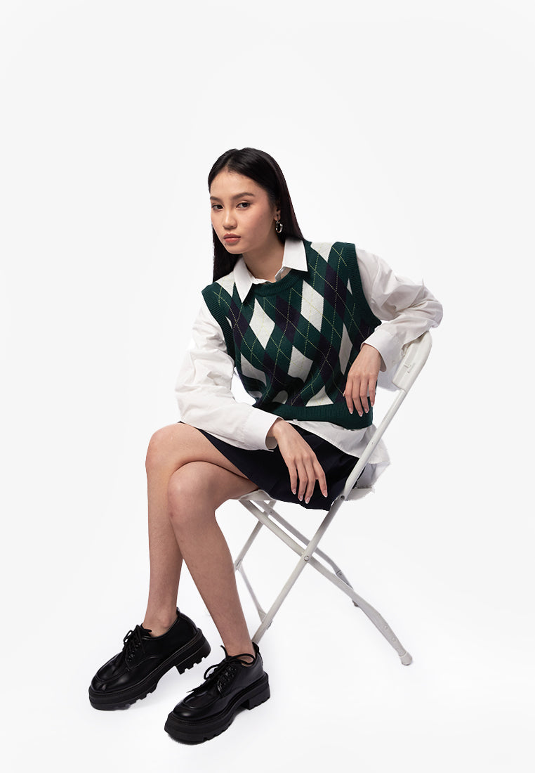 Argyle Oversized Vest