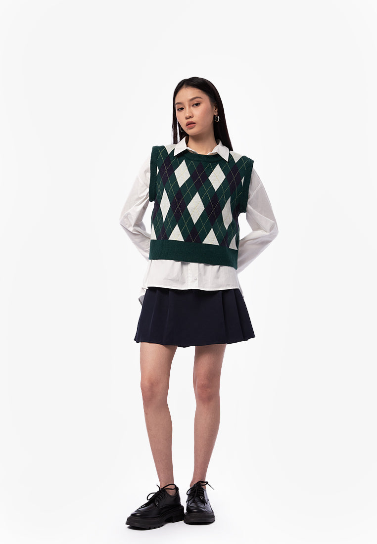 Argyle Oversized Vest