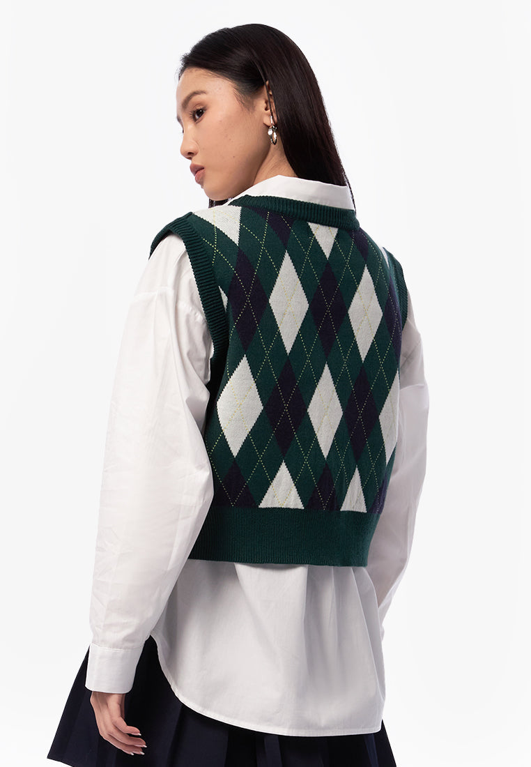 Argyle Oversized Vest