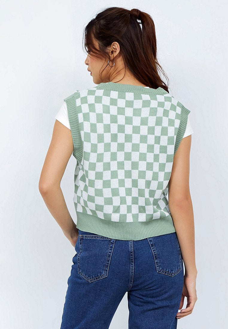 Check Printed Waistcoat