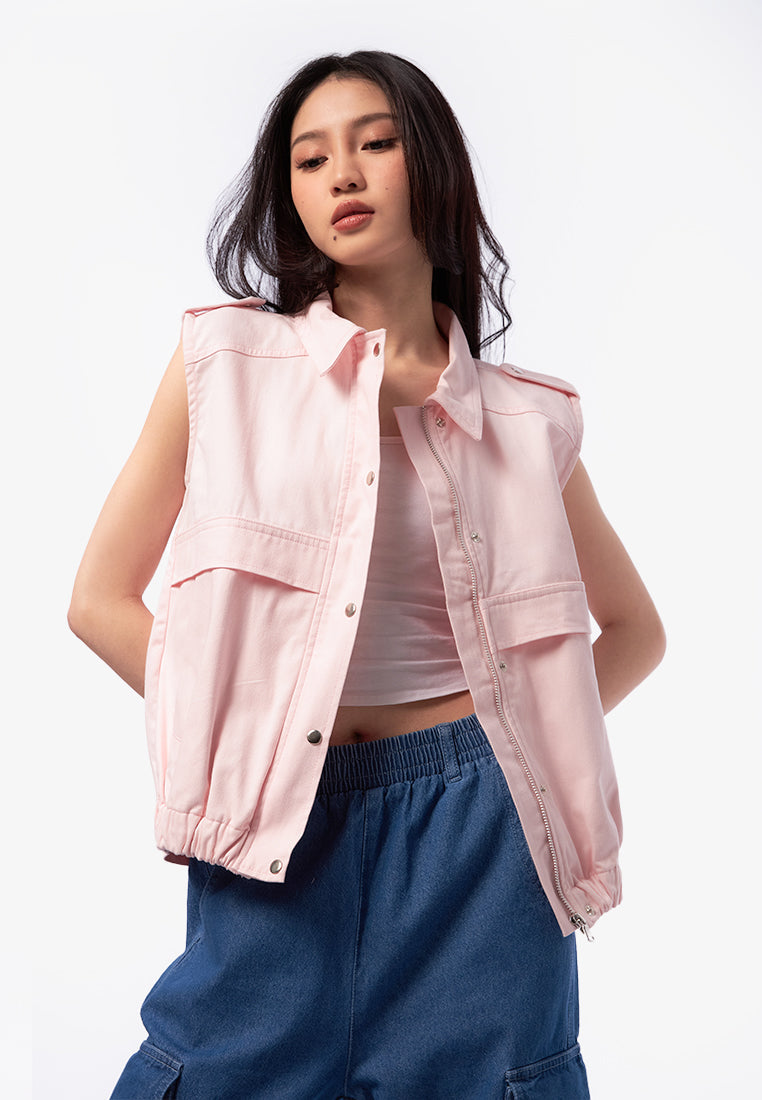 Oversized Twill Vest