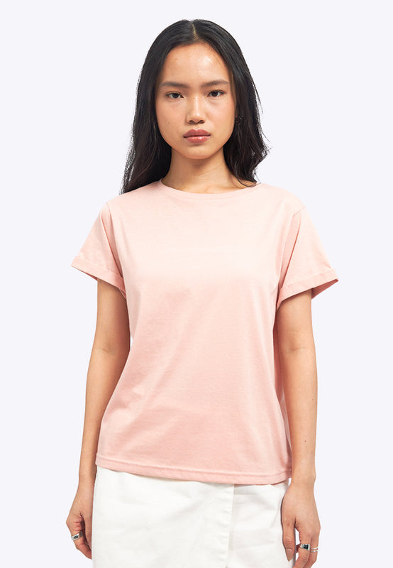 Loose T-Shirt with Roll Up Sleeve
