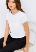 Crop T-shirt with Contrast Rib