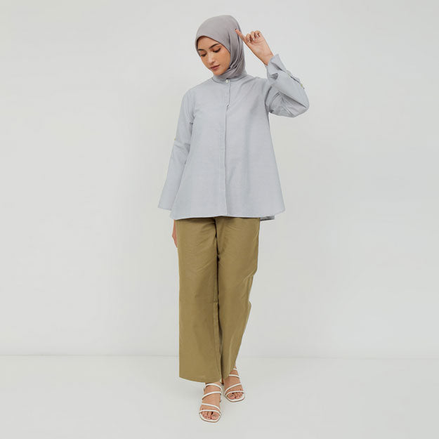 Ikigai Buttoned Sleeve Shirt Grey
