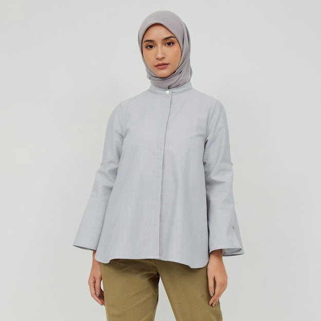 Ikigai Buttoned Sleeve Shirt Grey