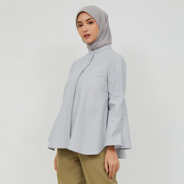 Ikigai Buttoned Sleeve Shirt Grey