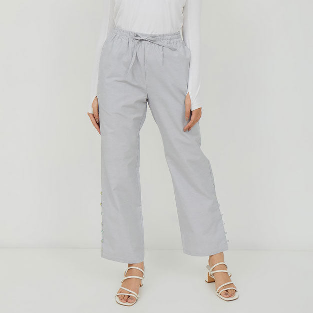 Ikigai Buttonned Slit Pants Grey