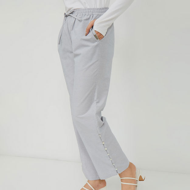 Ikigai Buttonned Slit Pants Grey