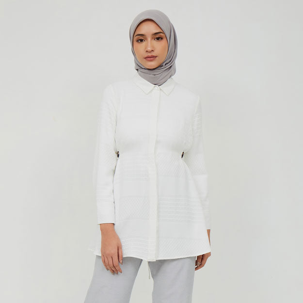 Ikigai Belt-Buttoned Tunic Off White