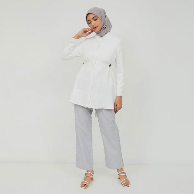 Ikigai Belt-Buttoned Tunic Off White
