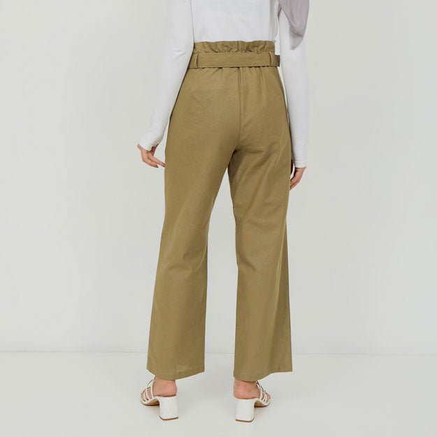 Ikigai Assymetrical Straight Pants Sage Green
