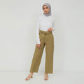 Ikigai Assymetrical Straight Pants Sage Green
