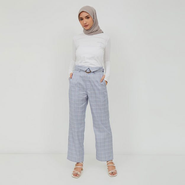 Ikigai Assymetrical Straight Pants Blue