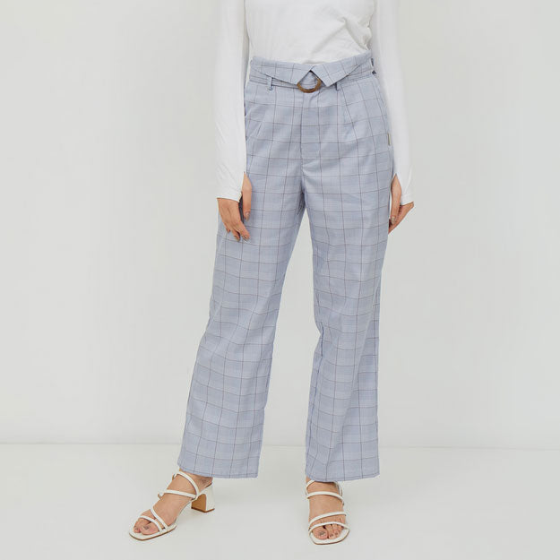 Ikigai Assymetrical Straight Pants Blue
