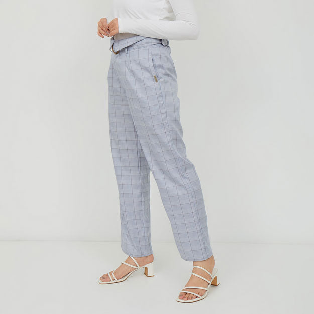 Ikigai Assymetrical Straight Pants Blue