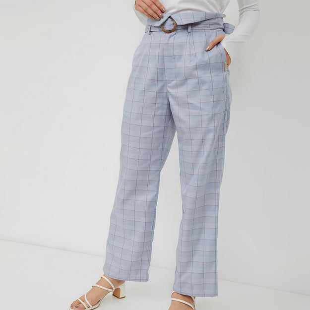Ikigai Assymetrical Straight Pants Blue