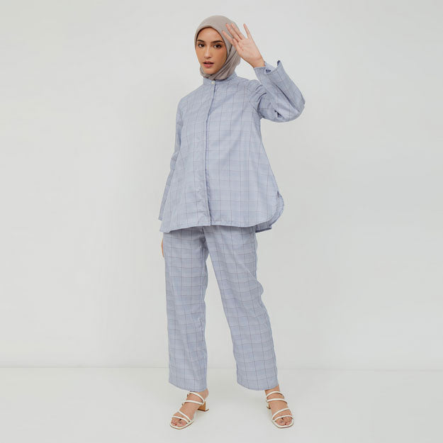 Ikigai Buttoned Sleeve Shirt Blue