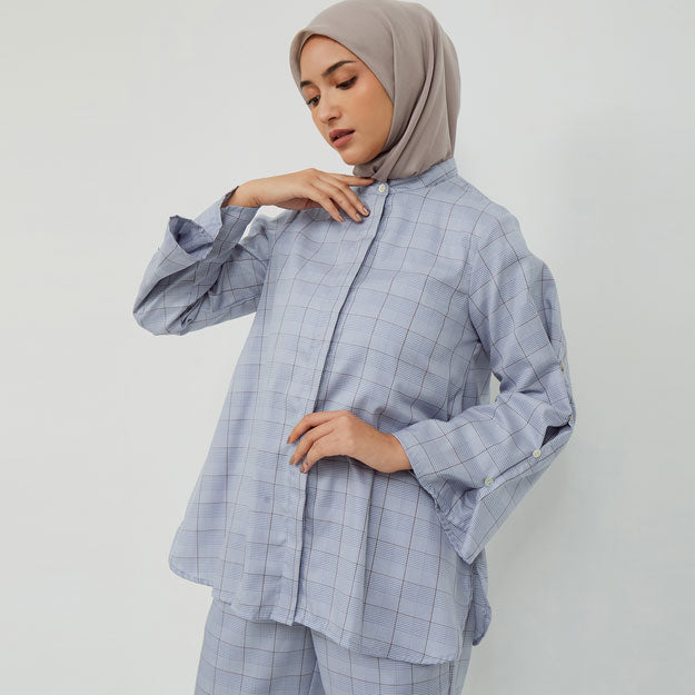 Ikigai Buttoned Sleeve Shirt Blue
