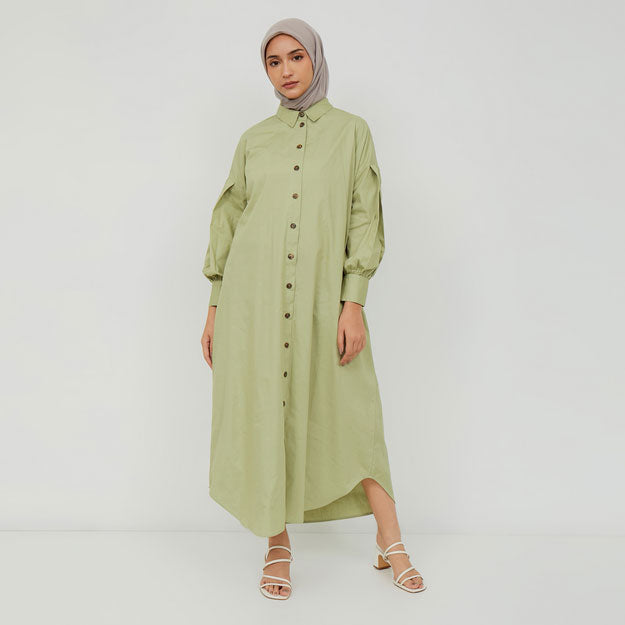 Ikigai Oversized Shirt Dress Sage Green