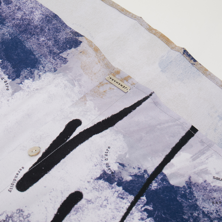 Saudade Printed Shirt White-Blue