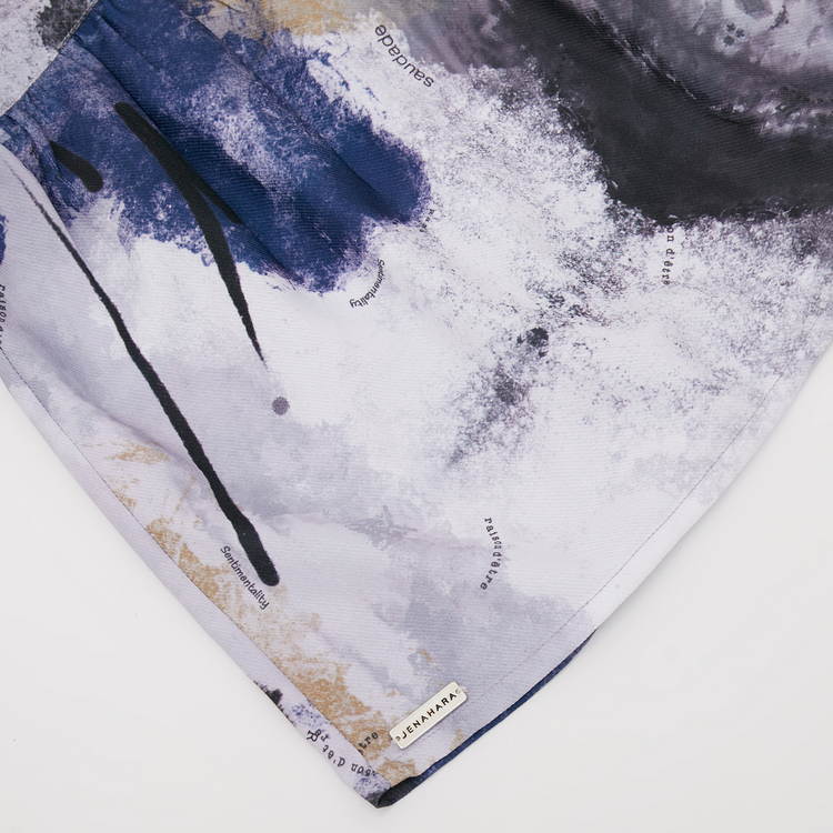 Saudade Printed Blouse White-Blue