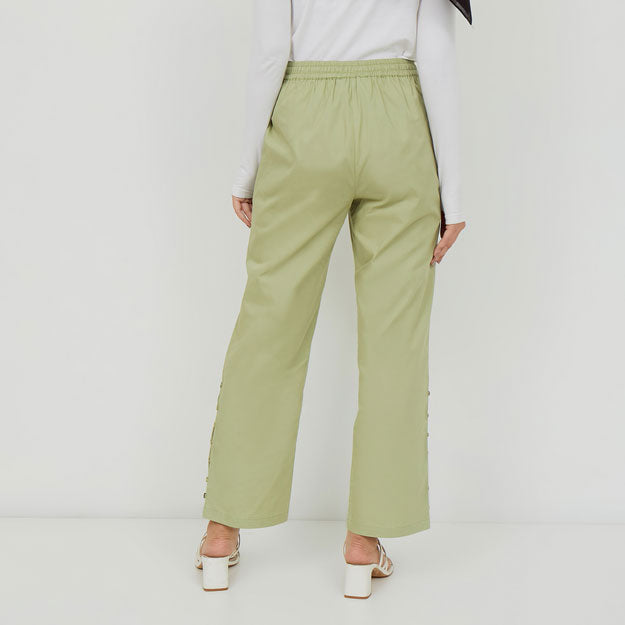 Ikigai Buttonned Slit Pants Sage Green