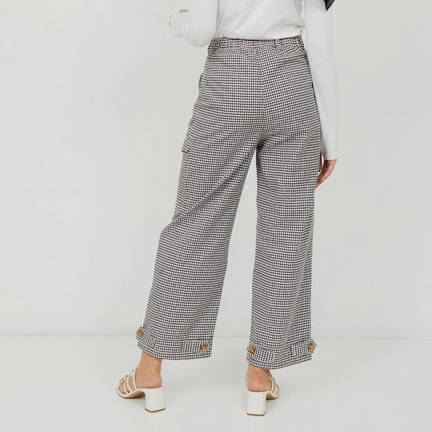 Ikigai Two-Way Wide Leg Pants Black-White