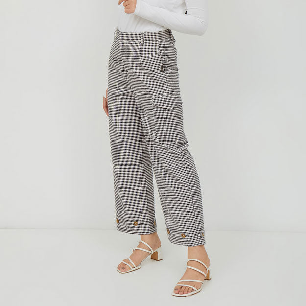 Ikigai Two-Way Wide Leg Pants Black-White