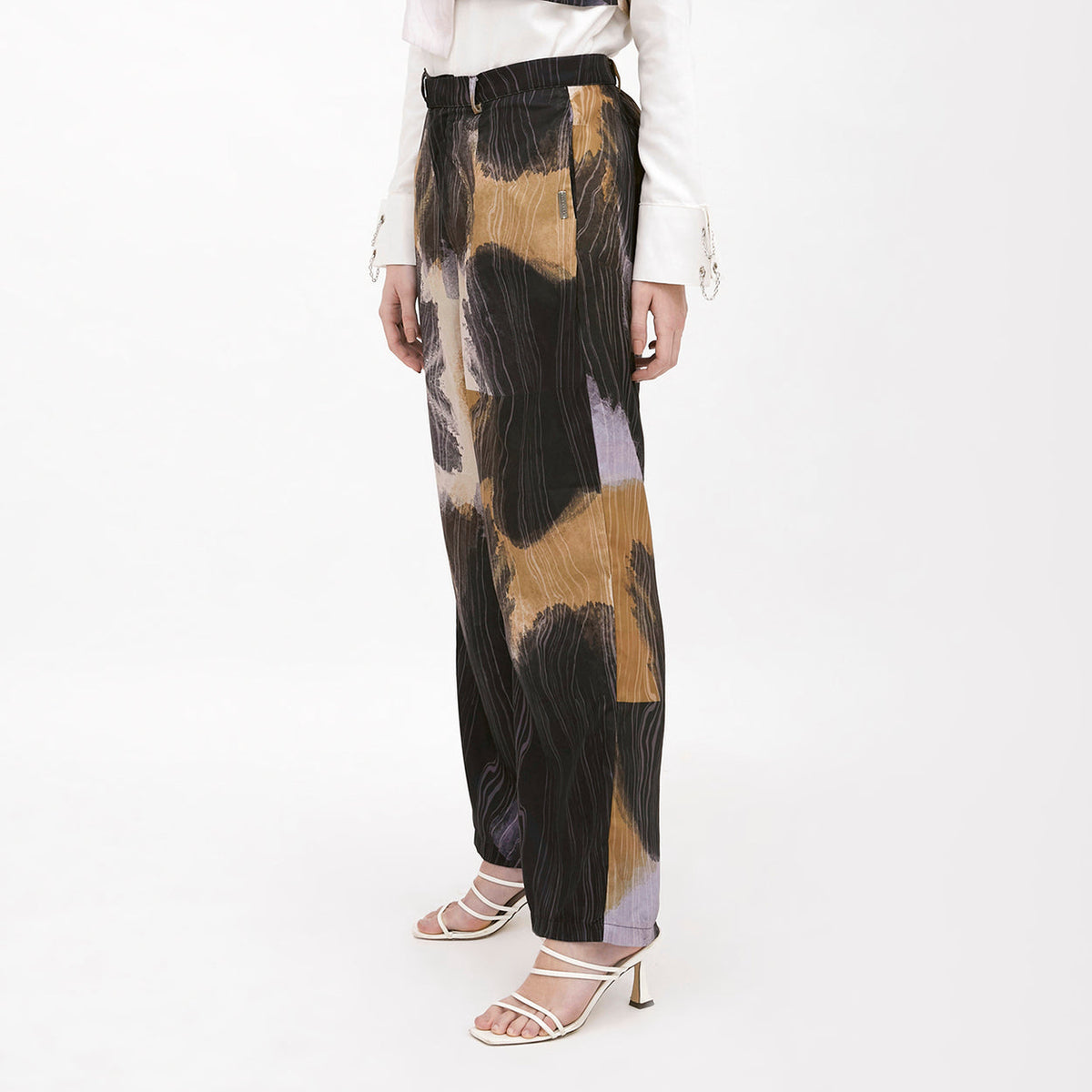 Saudade Printed Straight Pants Navy-Mustard
