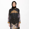 Saudade Printed Shirt Navy-Mustard