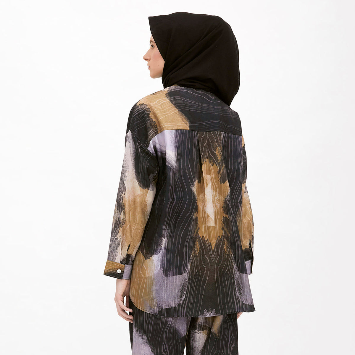 Saudade Printed Shirt Navy-Mustard