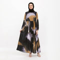 Saudade Printed Dress Navy-Mustard