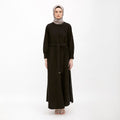 Round Neck Shirt Dress Black