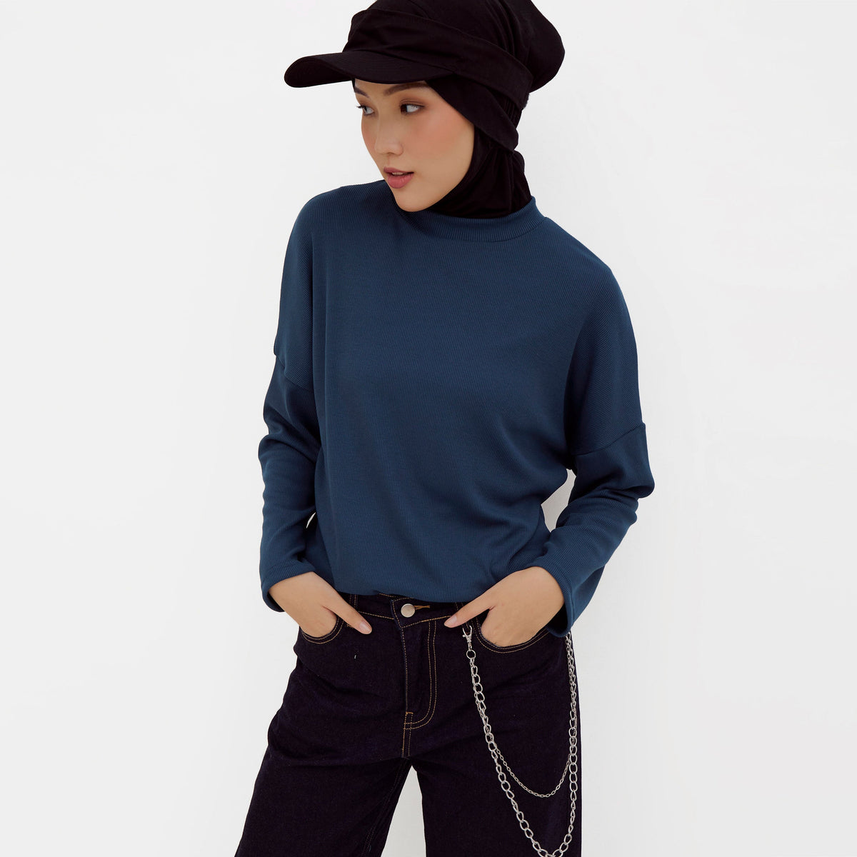 Ikigai Rib Sweatshirt Pine Green