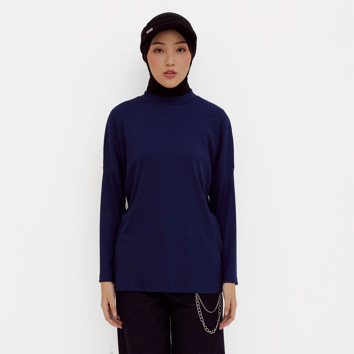 Ikigai Rib Sweatshirt Navy