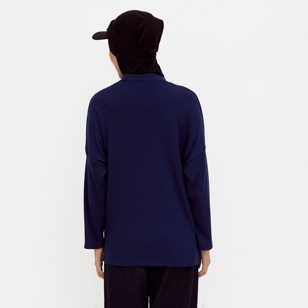 Ikigai Rib Sweatshirt Navy