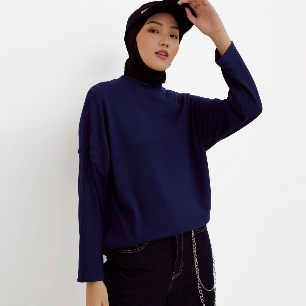 Ikigai Rib Sweatshirt Navy