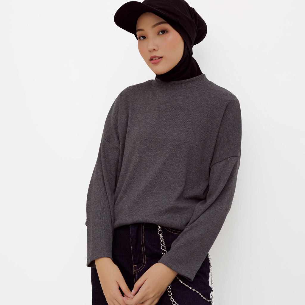 Ikigai Rib Sweatshirt Grey